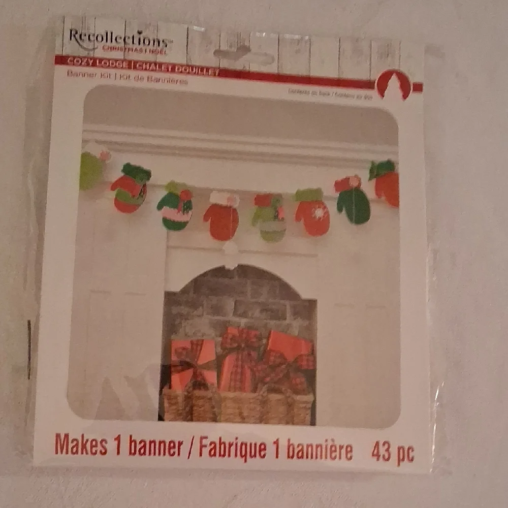 Recollections Cozy Lodge Banner Kit - Red, Green, White